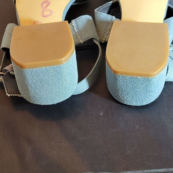 BRAND NEW COMFORTVIEW ANKLE STRAP OPEN TOES  BLUE JEAN MATERIALS SANDAL - Picture 15 of 16